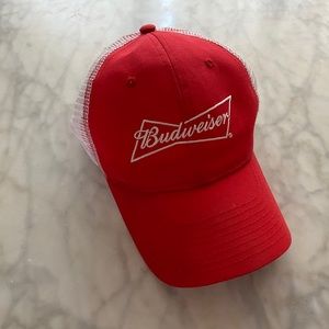 Unisex Budweiser red and white hat